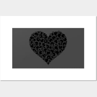 Black / Grey Heart from Circles Posters and Art